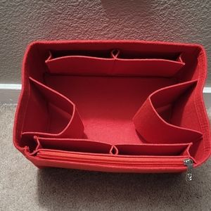 Red insert for Louis Vuitton Noe bag.